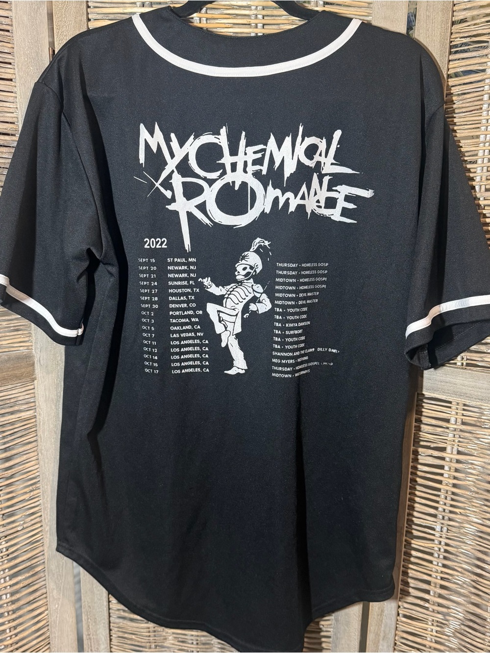 My Chemical Romance The Black Parade 2022 Tour Black Graphic Jersey - size M